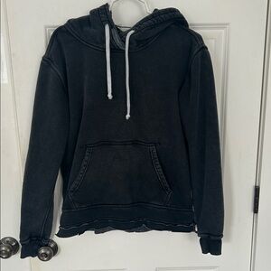 We The Free Distressed Raw Hem Hoodie sweatshirt size XS black pullover